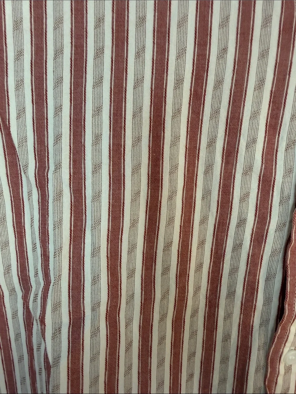 Banana Republic Red & White Vertical Stripe Short-Sleeve Button-Down